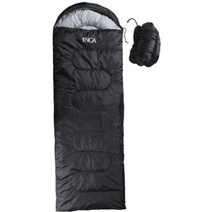 Υπνόσακος INCA Nanopack με μαξιλάρι Μαύρο 220χ75cm με ιμάντες συμπίεσης