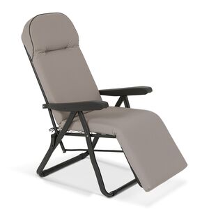 Πολυθρόνα 6 Θέσεων Μαύρου Σκελετού Taupe Tortora Μαξιλάρι 15644