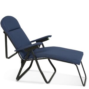 Πολυθρόνα 7 Θέσεων Μαύρου Σκελετού Μπλε Σκούρο Μαξιλάρι 15645