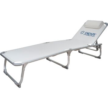 Ξαπλώστρα Τρίσπαστη Παραλίας ESCAPE Άσπρη/Γκρι 15562