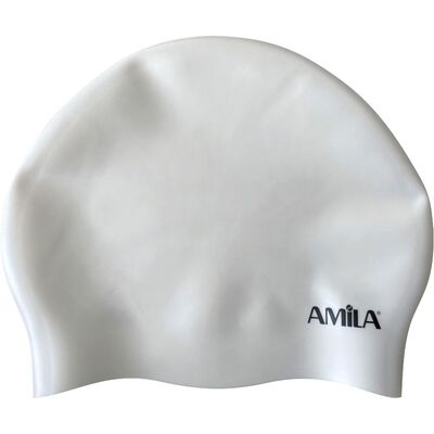 Σκουφάκι Κολύμβησης AMILA Long Hair HQ Λευκό 47024