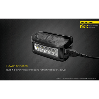 ΦΑΚΟΣ LED NITECORE HEADLAMP NU10, Black+Black Headband_