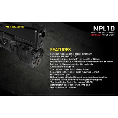 ΦΑΚΟΣ LED NITECORE NPL10, Set με μπαταρια CR2