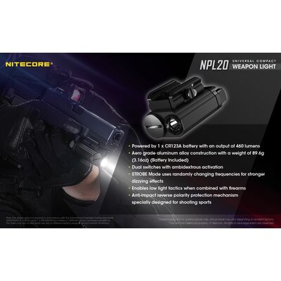 ΦΑΚΟΣ LED NITECORE NPL20, Set με μπαταρια CR123