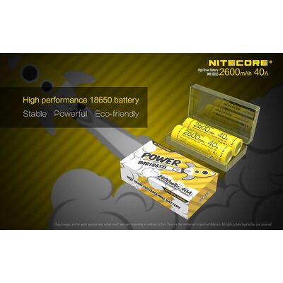 ΜΠΑΤΑΡΙΑ NITECORE IMR18650 2600mah 40A FlatTop