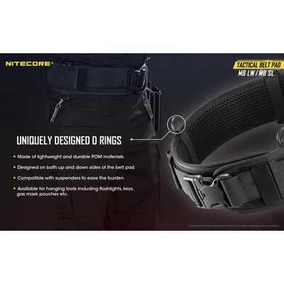 ΖΩΝΗ NITECORE Tactical belt pad, Lightweight, Black, XL