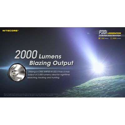 ΦΑΚΟΣ LED NITECORE PRECISE P30i, 2000 Lumens, 1000m Δέσμη +2150Hpi+ RSW2i