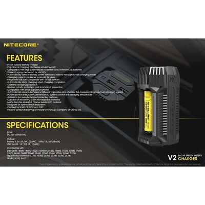 ΦΟΡΤΙΣΤΗΣ NITECORE V2, DC 12V 42W