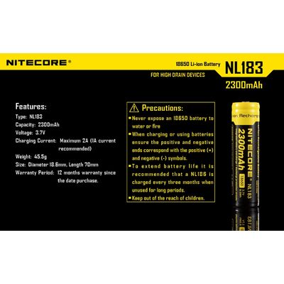 ΜΠΑΤΑΡΙΑ NITECORE 18650 / 2300mAh