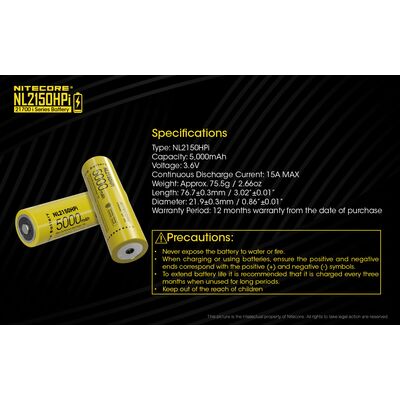 ΜΠΑΤΑΡΙΑ NITECORE 21700/ 5000mAh / HPI