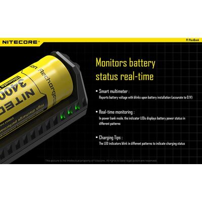 ΦΟΡΤΙΣΤΗΣ NITECORE F1, μίας θέσης + Power Bank