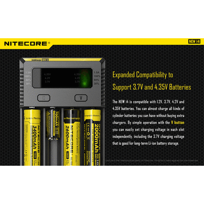 ΦΟΡΤΙΣΤΗΣ NITECORE i4, Τεσσάρων Θέσεων, New