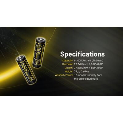 ΜΠΑΤΑΡΙΑ NITECORE 21700/ 5300mAh / HPI (τιμή τεμαχίου)