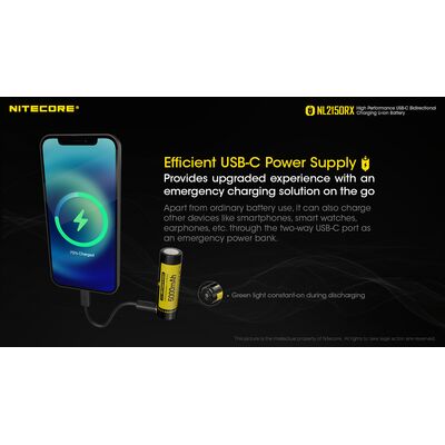 ΜΠΑΤΑΡΙΑ NITECORE 21700/ 5000mAh/ RX , USB-C