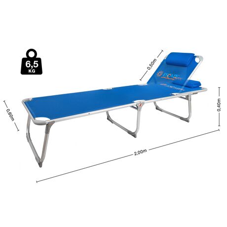 Ξαπλώστρα Τρίσπαστη Παραλίας ESCAPE Max Μπλε 15686