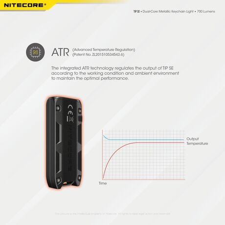 ΦΑΚΟΣ LED NITECORE TIP SE, Μπρελοκ, Rechargeable, GREY