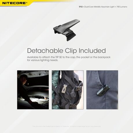 ΦΑΚΟΣ LED NITECORE TIP SE, Μπρελοκ, Rechargeable, GREY