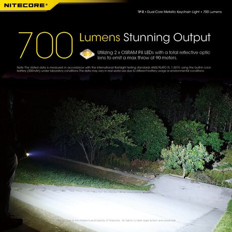 ΦΑΚΟΣ LED NITECORE TIP SE, Μπρελοκ, Rechargeable, GREY