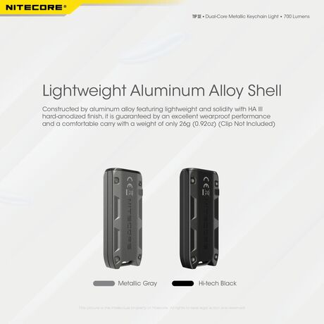 ΦΑΚΟΣ LED NITECORE TIP SE, Μπρελοκ, Rechargeable, GREY