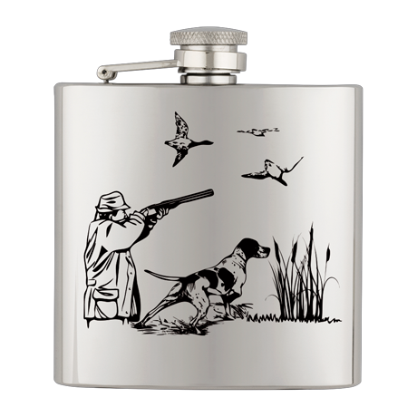 ΥΔΡΟΔΟΧΕΙΟ - ΦΛΑΣΚΙ Barbaric stainless hip flask. 6 Oz-ΣΚΥΛΟΣ+ΚΥΝΗΓΟΣ, 40122GR295