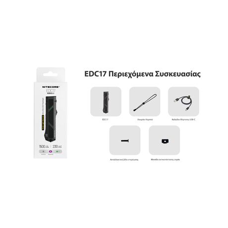 ΦΑΚΟΣ LED NITECORE EDC17, 3 Sources Light