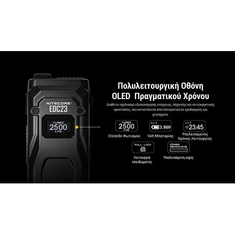 ΦΑΚΟΣ LED NITECORE EDC23 UHI LED, 2500Lumens, Strobe Ready