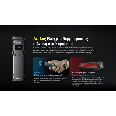 ΦΑΚΟΣ LED NITECORE EDC23 UHI LED, 2500Lumens, Strobe Ready