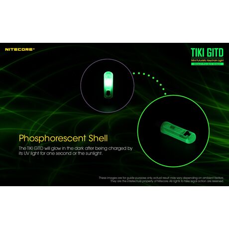 ΦΑΚΟΣ LED NITECORE TIKI GITD, Glow-In-The-Dark, USB-C, 300 lumens