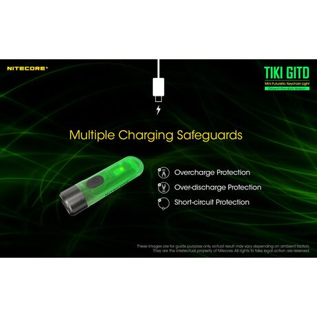 ΦΑΚΟΣ LED NITECORE TIKI GITD, Glow-In-The-Dark, USB-C, 300 lumens