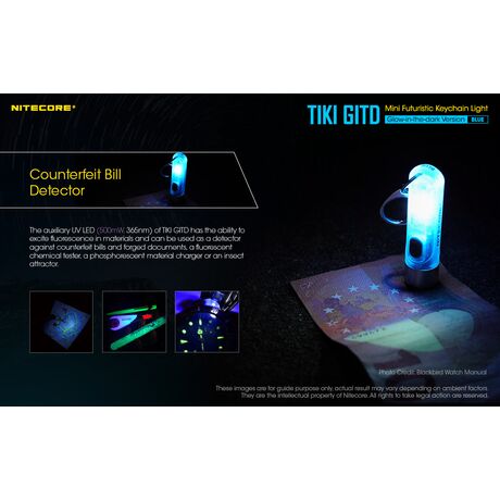 ΦΑΚΟΣ LED NITECORE TIKI GITD Blue, Glow-In-The-Dark, USB-C, 300 lumens