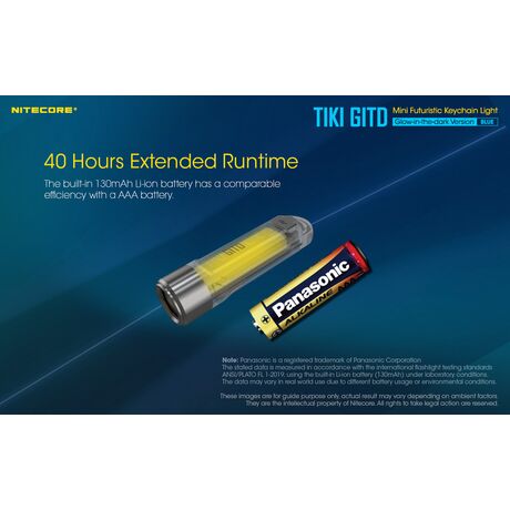 ΦΑΚΟΣ LED NITECORE TIKI GITD Blue, Glow-In-The-Dark, USB-C, 300 lumens