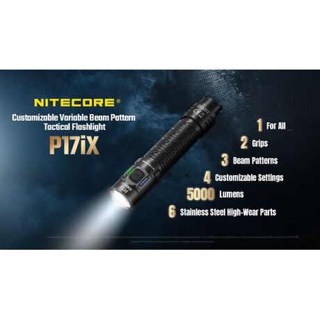 ΦΑΚΟΣ LED NITECORE PRECISE P17ix, Tactical Lumin Sield, Strobe ready, 5000lm