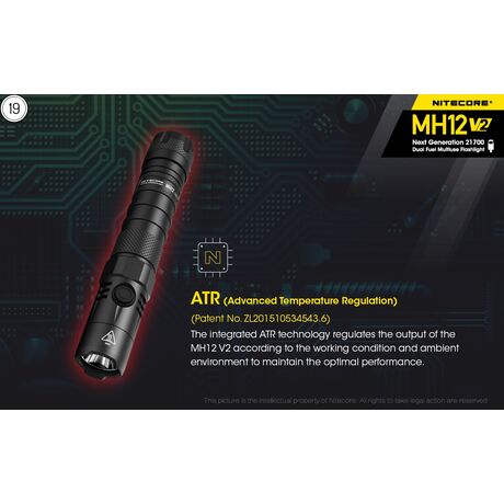 ΦΑΚΟΣ LED NITECORE MULTI TASK HYBRID MH12 V2, 1200lumens