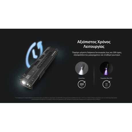 ΦΑΚΟΣ LED NITECORE EDC15, 1200lumens+UV light 1350mW max