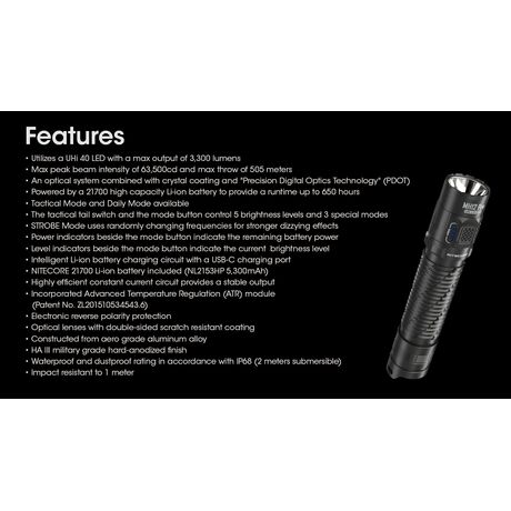 ΦΑΚΟΣ LED NITECORE MULTI TASK HYBRID MH12 PRO