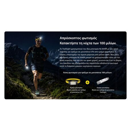 ΦΑΚΟΣ LED NITECORE TrailSight Magnesium Alloy Trail Running flashlight, White