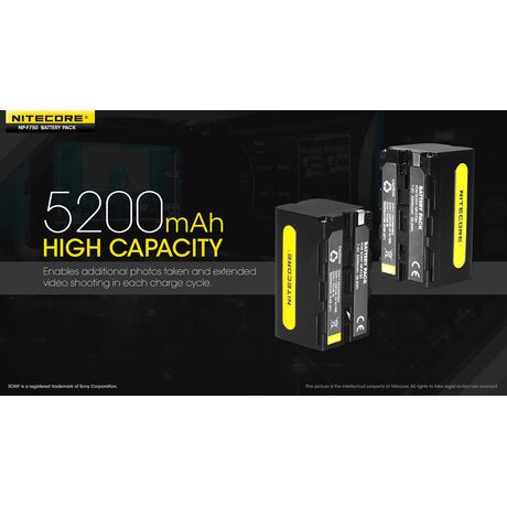 ΜΠΑΤΑΡΙΑ NITECORE NP-F750, για Sony, 7.4V, 5200mAh, 38,5Wh