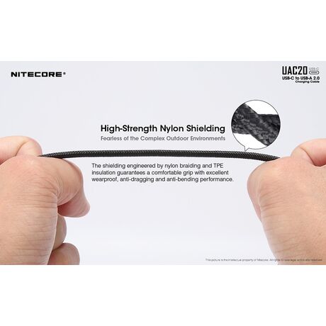 ΚΑΛΩΔΙΟ USB-C to USB-A 2.0, 3A,  NITECORE, UAC20